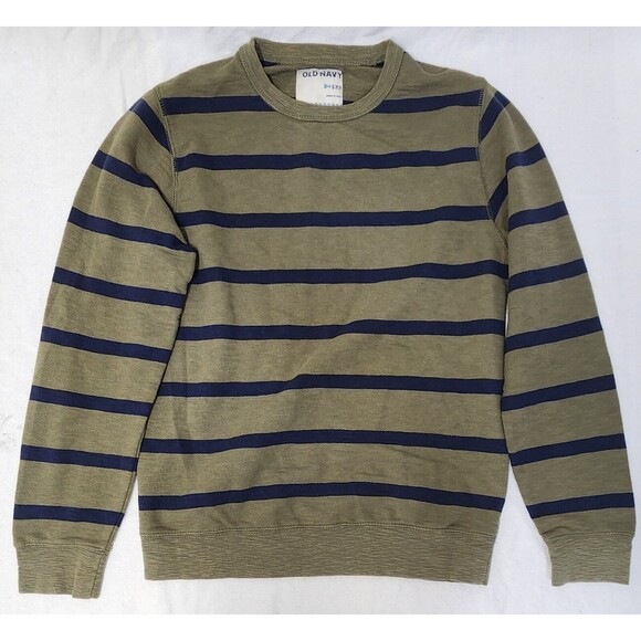 Old Navy Striped Crew Neck Pull Over Slub Sweatshirt Sea Turtle Long Sleeve Sz S - Picture 1 of 4